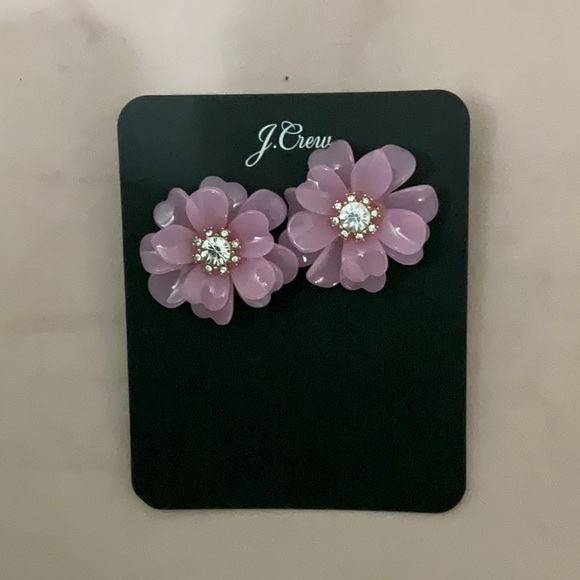 JCrew Pink Flower Button Earrings - Picture 3 of 3